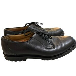 VTG Faconnable Albert Goldberg Black Leather Lug Derby Shoes Made in Italy 13 D